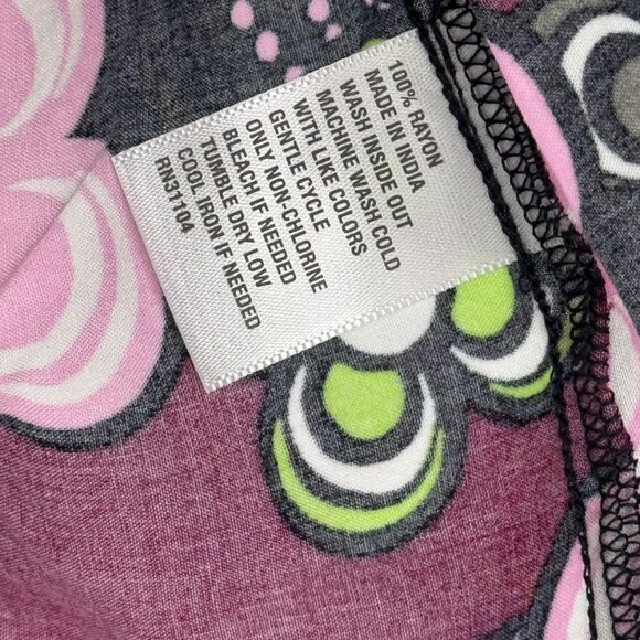 Crown and Ivy Womens Long Sleeve Blouse top size XL Burgundy pink floral BoHo - Picture 4 of 9